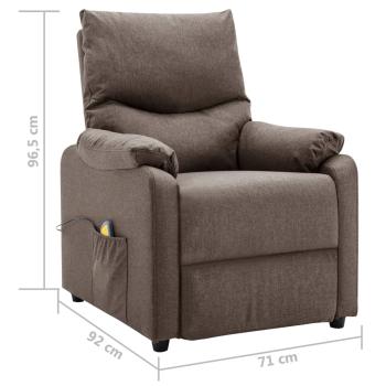 Massagesessel Taupe Stoff