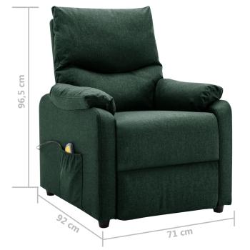 Massagesessel Dunkelgrün Stoff