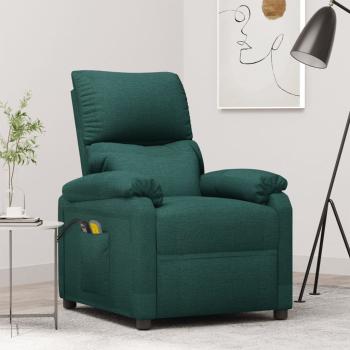 ARDEBO.de - Elektrischer Massagesessel Dunkelgrün Stoff