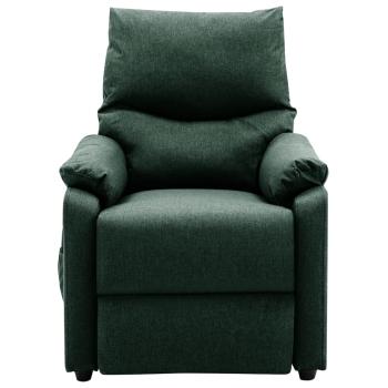 Elektrischer Massagesessel Dunkelgrün Stoff