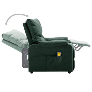 Elektrischer Massagesessel Dunkelgrün Stoff