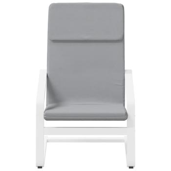 Relaxsessel mit Hocker Hellgrau Stoff