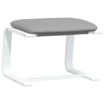 Relaxsessel mit Hocker Hellgrau Stoff