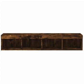 TV-Schränke mit LED-Leuchten 2 Stk. Räuchereiche 80x30x30 cm