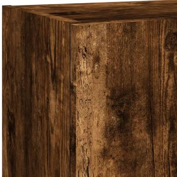 4-tlg. Wohnwand mit LED-Beleuchtung Räuchereiche Holzwerkstoff