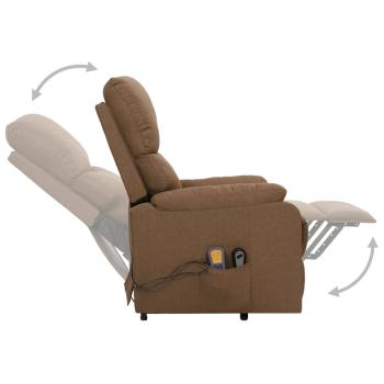 Massagesessel mit Aufstehhilfe Taupe Stoff