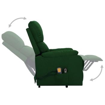 Massagesessel mit Aufstehhilfe Dunkelgrün Stoff
