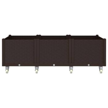 Pflanzkasten mit Rollen Braun 150x80x54 cm PP