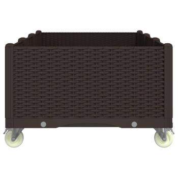 Pflanzkasten mit Rollen Braun 150x80x54 cm PP