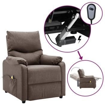 Massagesessel Elektrisch Taupe Stoff