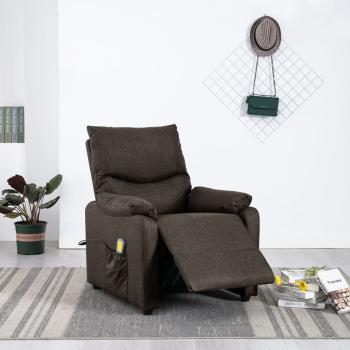 Massagesessel Dunkelbraun Stoff