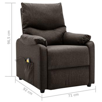 Massagesessel Dunkelbraun Stoff