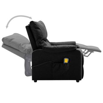 Massagesessel Elektrisch Schwarz Stoff