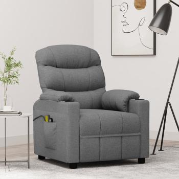 ARDEBO.de - Massagesessel Elektrisch Hellgrau Stoff