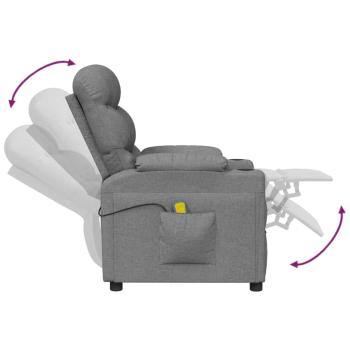 Massagesessel Elektrisch Hellgrau Stoff