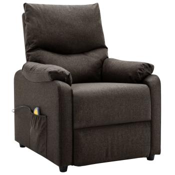 Massagesessel Elektrisch Dunkelbraun Stoff