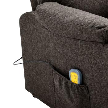 Massagesessel Elektrisch Dunkelbraun Stoff