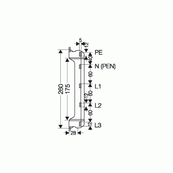 Hensel FP ST 25 Sammelschienenträger, für Sammelschienen 250 A, 5-polig