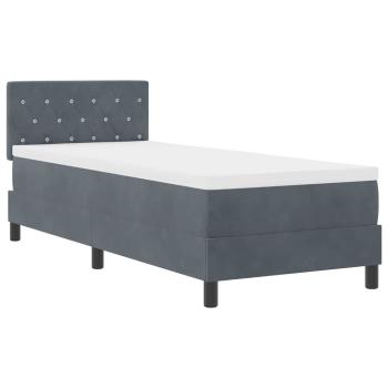 Boxspringbett mit Matratze Dunkelgrau 80 x 200 cm Samt