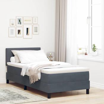 Boxspringbett mit Matratze Dunkelgrau 80x200 cm Samt
