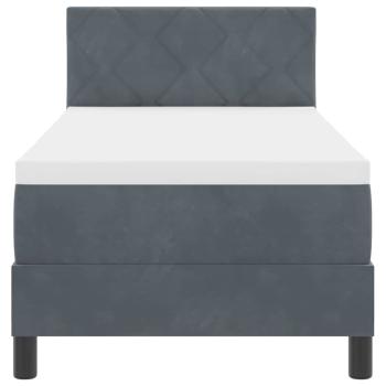 Boxspringbett mit Matratze Dunkelgrau 80x200 cm Samt