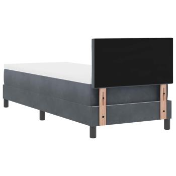 Boxspringbett mit Matratze Dunkelgrau 80x200 cm Samt