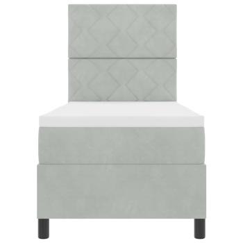 Boxspringbett mit Matratze Hellgrau 80x200 cm Samt