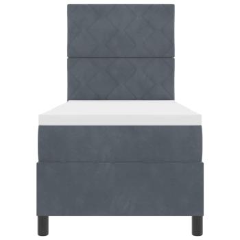 Boxspringbett mit Matratze Dunkelgrau 80x200 cm Samt