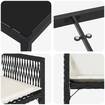 Garten Essgruppe 5 pcs Schwarz Poly-Rattan