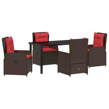 5-teiliges Garten-Dining-Set Braun Poly Rattan