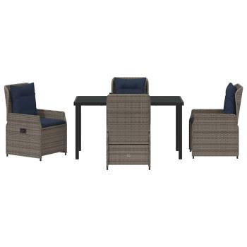 5-teiliges Garten-Ess-Set Grau Poly-Rattan