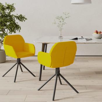 ARDEBO.de - Esszimmerstühle 2 Stk. Drehbar Gelb Samt