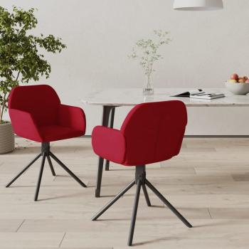 ARDEBO.de - Esszimmerstühle 2 Stk. Drehbar Weinrot Samt