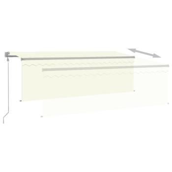 Markise Automatisch mit Rollo LED Windsensor 4x3 m Creme
