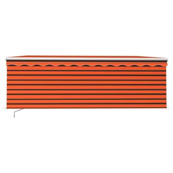 Markise Manuell Einziehbar mit Rollo 4,5x3 m Orange & Braun