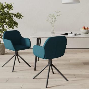 ARDEBO.de - Esszimmerstühle 2 Stk. Drehbar Blau Samt