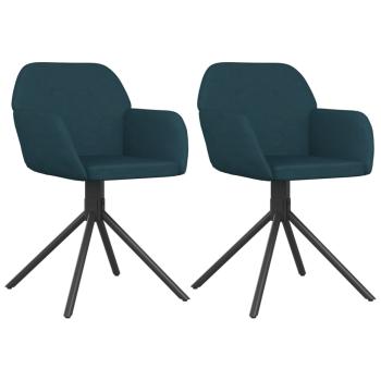 Esszimmerstühle 2 Stk. Drehbar Blau Samt