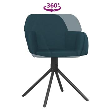 Esszimmerstühle 2 Stk. Drehbar Blau Samt