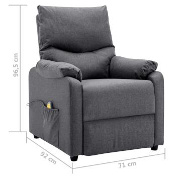 Massagesessel Dunkelgrau Stoff
