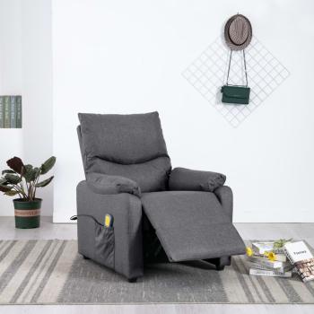Massagesessel Dunkelgrau Stoff