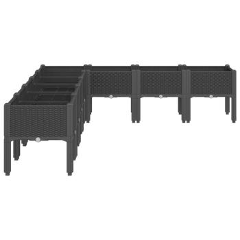 Pflanzkasten mit Beinen Schwarz 200x160x42 cm PP