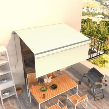 ARDEBO.de - Markise Manuell Einziehbar mit Rollo 3,5x2,5 m Creme