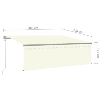 Markise Automatisch Einziehbar mit Volant 4x3 m Creme
