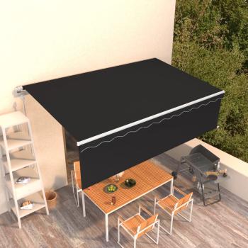 ARDEBO.de - Markise Automatisch Einziehbar mit Volant 5x3 m Anthrazit