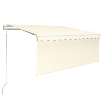 Markise Automatisch Einziehbar mit Volant 3,5x2,5 m Creme