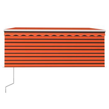 Markise Automatisch Einziehbar mit Volant 3x2,5 m Orange Braun