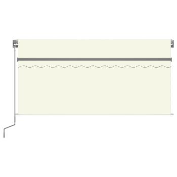 Markise Manuell Einziehbar mit Rollo LED 3,5x2,5 m Creme