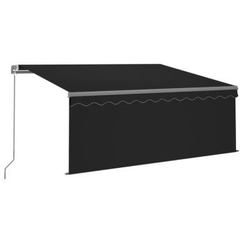 Markise Manuell Einziehbar mit Rollo 3,5x2,5 m Anthrazit