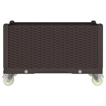 Pflanzkasten mit Rollen Braun 80x50x54 cm PP