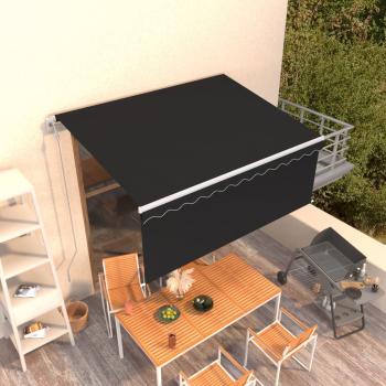 ARDEBO.de - Markise Automatisch Einziehbar mit Volant 3x2,5 m Anthrazit
